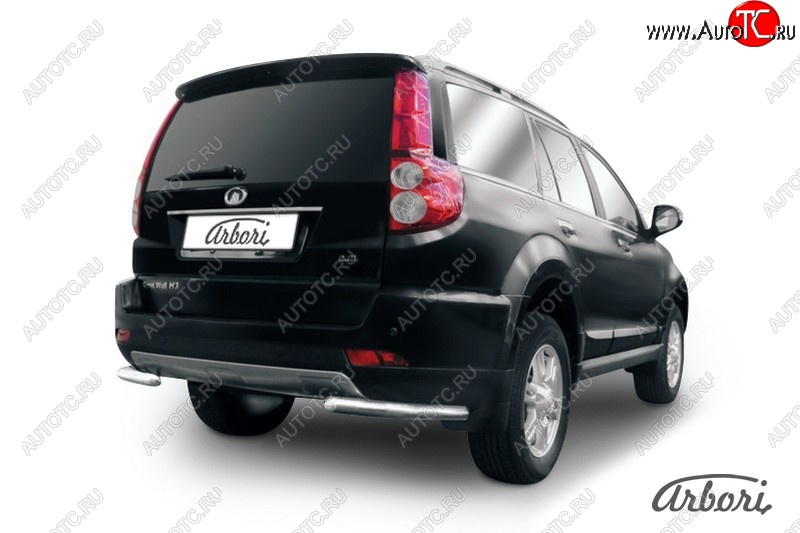 13 799 р. Защита заднего бампера Arbori (уголки, нержавейка, 1 труба d57 mm).  Great Wall Hover H3 (2014-2016)  рестайлинг  с доставкой в г. Воронеж