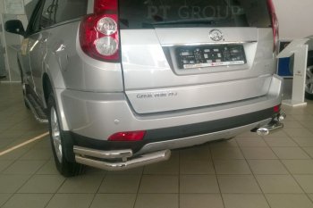 12 299 р. Защита заднего бампера Petroil Tuning (уголки двойные, d63/51)  Great Wall Hover H3 (2014-2016)  рестайлинг (Нержавейка)  с доставкой в г. Воронеж. Увеличить фотографию 2
