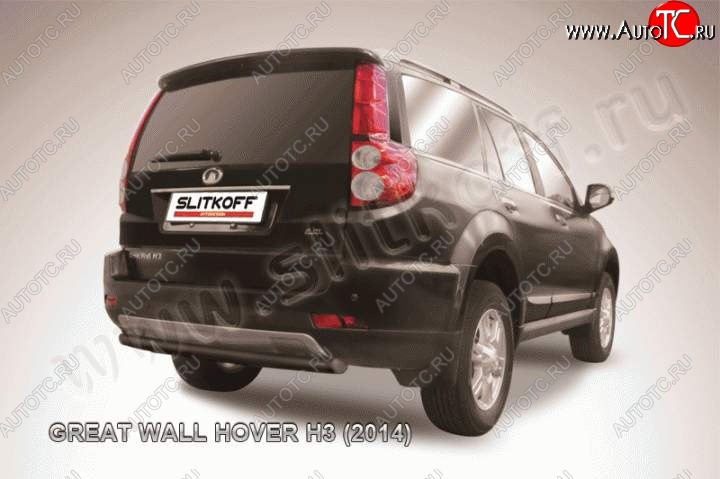 7 599 р. Защита заднего бампера Slitkoff (труба d57, радиусная) Great Wall Hover H3  рестайлинг (2014-2016) (Цвет: серебристый)  с доставкой в г. Воронеж