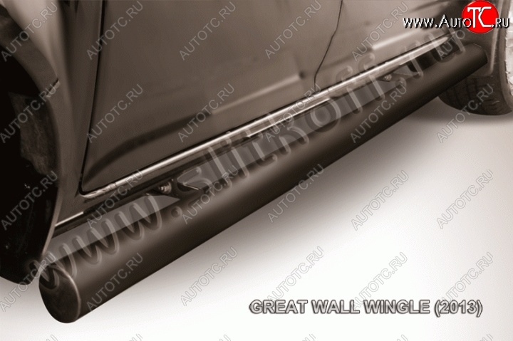 11 999 р. Защита порогов из трубы d76 Slitkoff  Great Wall Wingle 5 (2011-2017) (Цвет: серебристый)  с доставкой в г. Воронеж
