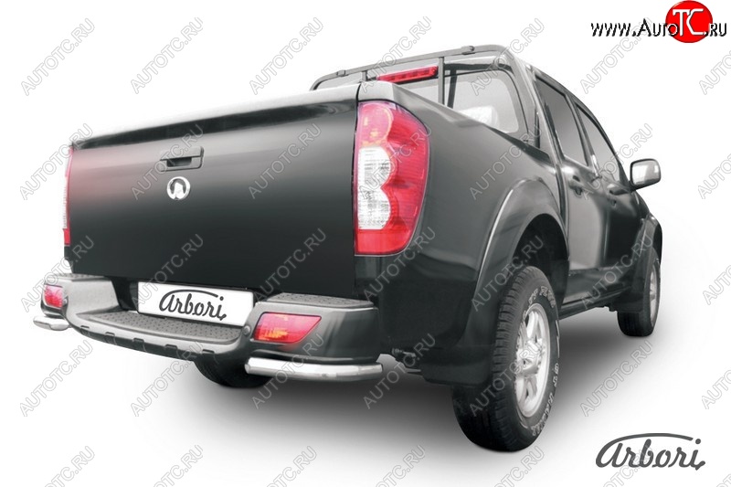 5 129 р. Защита заднего бампера Arbori (уголки, нержавейка, 1 труба d42 mm).  Great Wall Wingle 5 (2011-2017)  с доставкой в г. Воронеж