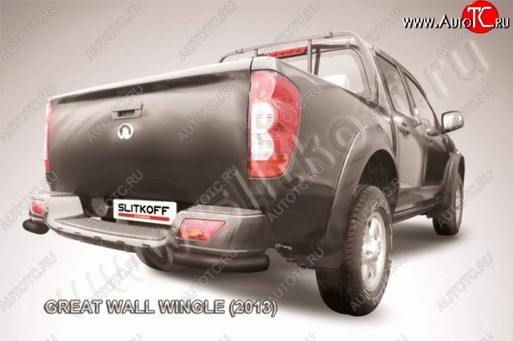 4 649 р. Защита заднего бампера из уголков d57 Slitkoff  Great Wall Wingle 5 (2011-2017) (Цвет: серебристый)  с доставкой в г. Воронеж