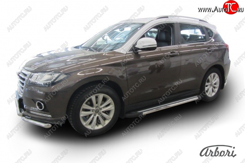 12 509 р. Порожки для ног Arbori Luxe Black Haval H2 (2014-2021)  с доставкой в г. Воронеж