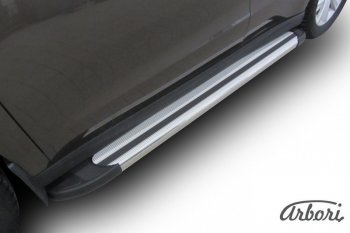 11 789 р. Порожки для ног Arbori Luxe Silver Haval H2 (2014-2021)  с доставкой в г. Воронеж. Увеличить фотографию 2