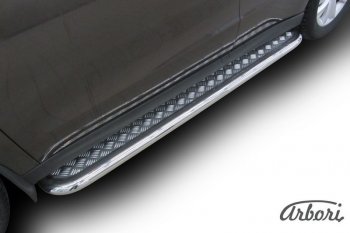 25 999 р. Защита штатных порогов с листом Arbori (нержавейка, алюминий, d57) Haval H2 (2014-2021)  с доставкой в г. Воронеж. Увеличить фотографию 2