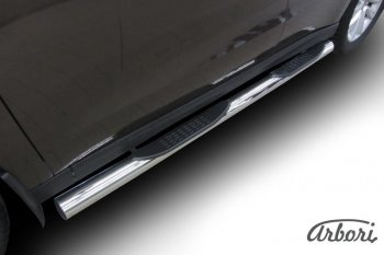 7 703 р. Защита штатных порогов Arbori (с проступью, черная, d76 mm).  Haval H2 (2014-2021)  с доставкой в г. Воронеж. Увеличить фотографию 2