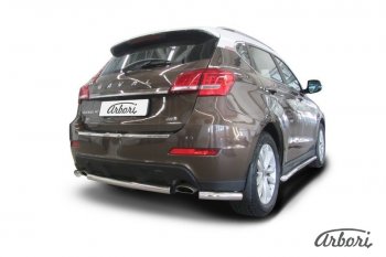 15 449 р. Защита заднего бампера Arbori (короткая, нержавейка, 1 труба d57 mm).  Haval H2 (2014-2021)  с доставкой в г. Воронеж. Увеличить фотографию 2