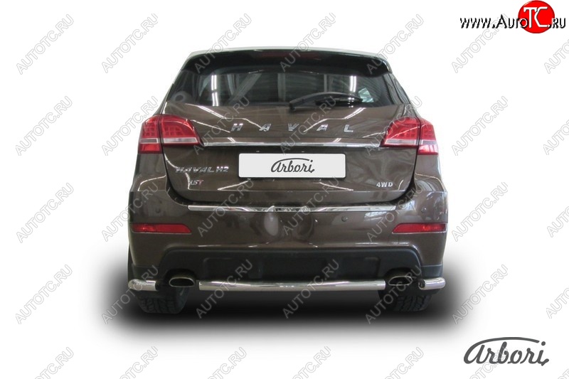 15 449 р. Защита заднего бампера Arbori (короткая, нержавейка, 1 труба d57 mm).  Haval H2 (2014-2021)  с доставкой в г. Воронеж