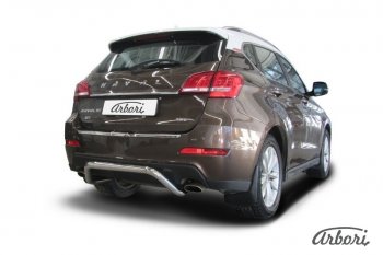 10 772 р. Защита заднего бампера Arbori (скоба, нержавейка, 1 труба d57 mm).  Haval H2 (2014-2021)  с доставкой в г. Воронеж. Увеличить фотографию 2