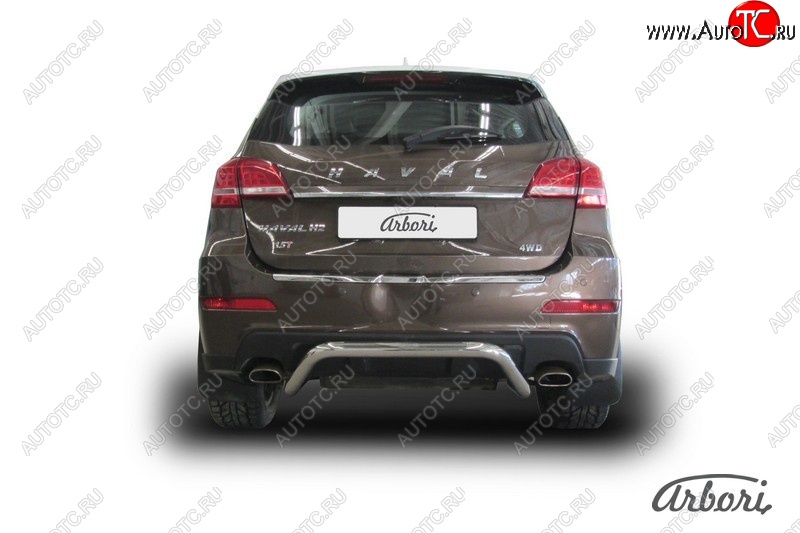 10 772 р. Защита заднего бампера Arbori (скоба, нержавейка, 1 труба d57 mm).  Haval H2 (2014-2021)  с доставкой в г. Воронеж