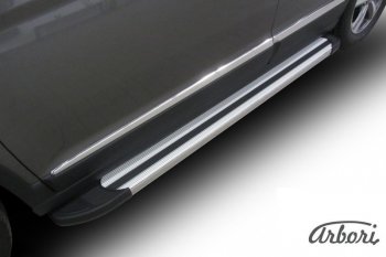 11 789 р. Порожки для ног Arbori Luxe Silver Haval H6 (2013-2020)  с доставкой в г. Воронеж. Увеличить фотографию 2