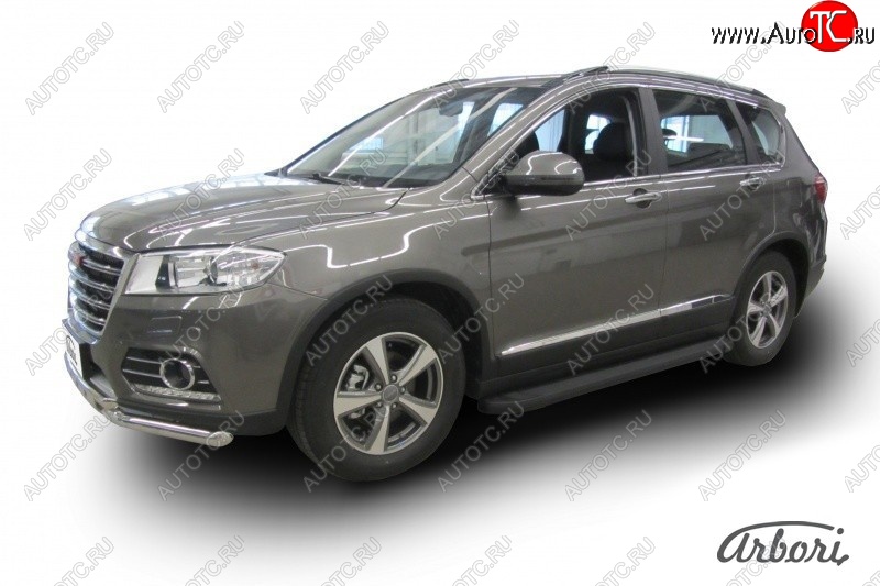 11 609 р. Порожки для ног Arbori Optima Black Haval H6 (2013-2020)  с доставкой в г. Воронеж