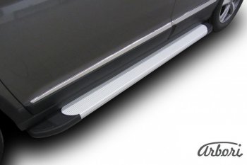 10 979 р. Порожки для ног Arbori Optima Silver Haval H6 (2013-2020)  с доставкой в г. Воронеж. Увеличить фотографию 2