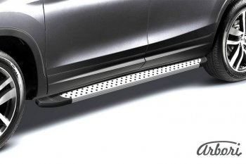 Порожки для ног Arbori Standart Silver Haval H6 (2013-2020) дорестайлинг