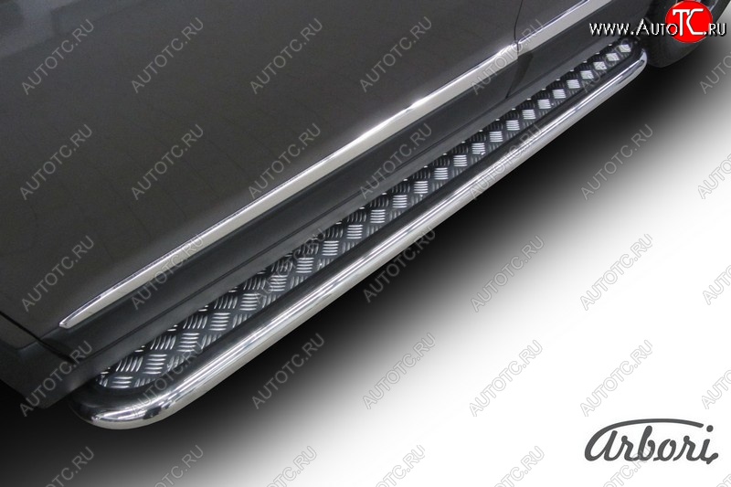 25 999 р. Защита штатных порогов с листом Arbori (нержавейка, алюминий, d57)  Haval H6 (2013-2020) дорестайлинг  с доставкой в г. Воронеж