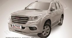 11 899 р. Одинарная защита переднего бампера диаметром 57 мм Slitkoff  Haval H9 (2015-2017) дорестайлинг (Нержавейка, Полированная)  с доставкой в г. Воронеж. Увеличить фотографию 1