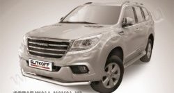 14 499 р. Одинарная защита переднего бампера диаметром 76 мм Slitkoff Haval H9 дорестайлинг (2015-2017) (Нержавейка, Полированная)  с доставкой в г. Воронеж. Увеличить фотографию 1