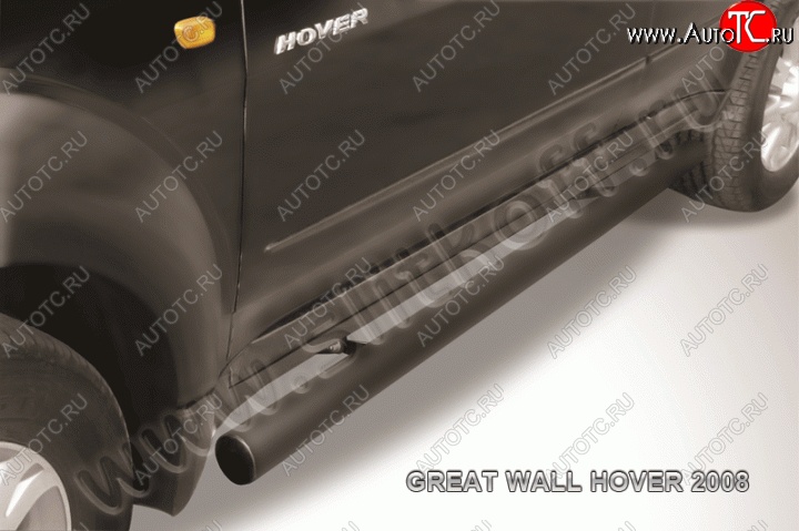 10 599 р. Защита порогов Slitkoff (труба d76)  Great Wall Hover (2010-2014)  1-ый рестайлинг (Цвет: серебристый)  с доставкой в г. Воронеж