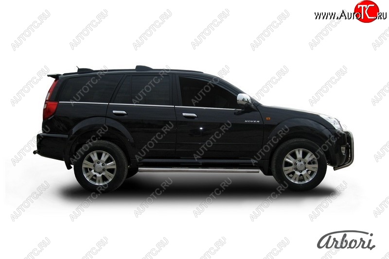 11 609 р. Защита заднего бампера Arbori (нержавейка, 1 труба d57 mm). Great Wall Hover  1-ый рестайлинг (2010-2014)  с доставкой в г. Воронеж