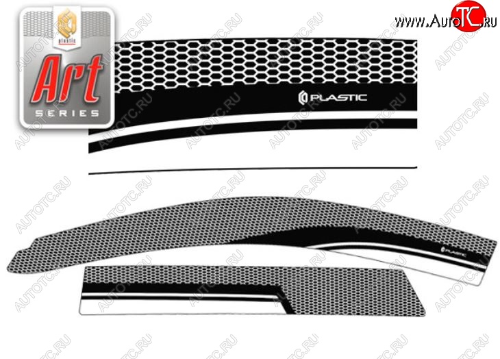 2 299 р. Дефлектор капота CA-Plastiс  Great Wall Hover H5 (2010-2017) (Серия Art черная, Без хром.молдинга, Крепление только на скотч)  с доставкой в г. Воронеж