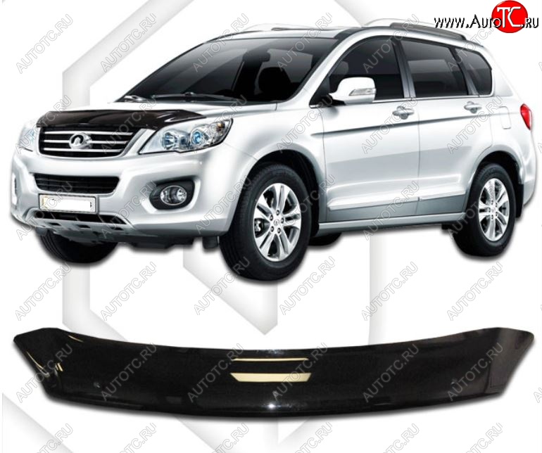 1 999 р. Дефлектор капота CA-Plastic  Great Wall Hover H6 (2012-2016) (Classic черный, Без надписи)  с доставкой в г. Воронеж