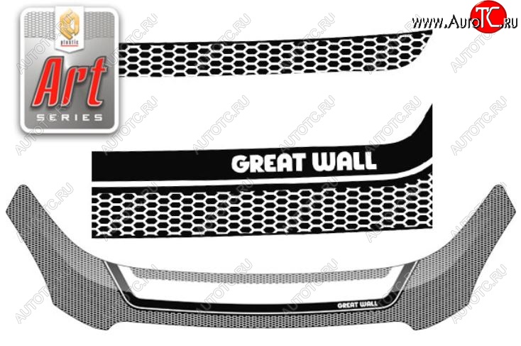 2 399 р. Дефлектор капота CA-Plastiс  Great Wall Hover M2 (2010-2014) (Серия Art черная)  с доставкой в г. Воронеж