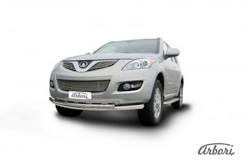 12 869 р. Защита переднего бампера Arbori (нержавейка, 2 трубы d57 и 42 mm) Great Wall Hover H5 (2010-2017)  с доставкой в г. Воронеж. Увеличить фотографию 2