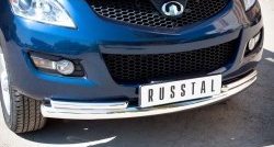 17 199 р. Защита переднего бампера (2 трубыØ76 и 42 мм, нержавейка) SLITKOFF  Great Wall Hover H5 (2010-2017)  с доставкой в г. Воронеж. Увеличить фотографию 2