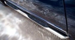 83 999 р. Защита порогов с пластиковыми вставками для ног из круглой трубы диаметром 76 мм Russtal Great Wall Hover H5 (2010-2017) (Защита порогов с со скосами на торцах (вариант 1))  с доставкой в г. Воронеж. Увеличить фотографию 2