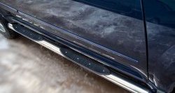 83 999 р. Защита порогов с пластиковыми вставками для ног из круглой трубы диаметром 76 мм Russtal Great Wall Hover H5 (2010-2017) (Защита порогов с со скосами на торцах (вариант 1))  с доставкой в г. Воронеж. Увеличить фотографию 4