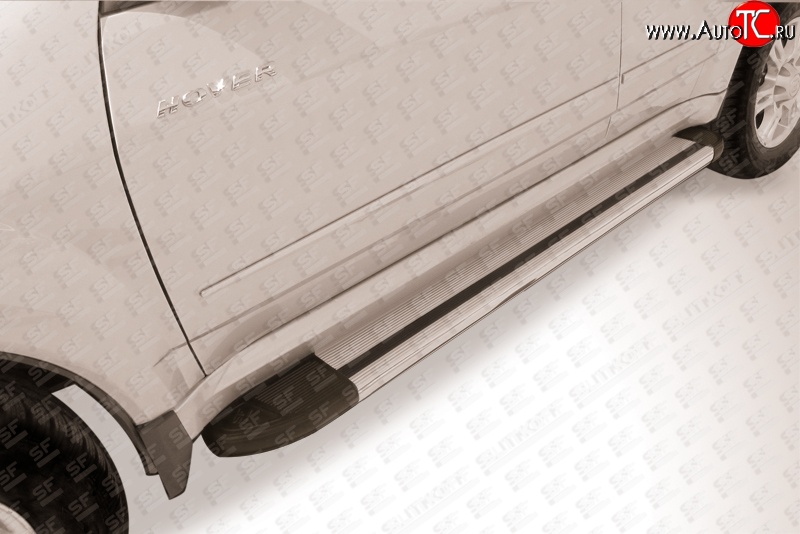 10 699 р. Алюминиевые пороги Slitkoff Luxe Silver  Great Wall Hover H5 (2010-2017)  с доставкой в г. Воронеж
