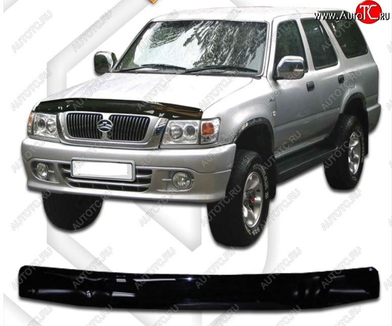 1 999 р. Дефлектор капота CA-Plastic  Great Wall Safe (2001-2010) (Classic черный, Без надписи)  с доставкой в г. Воронеж
