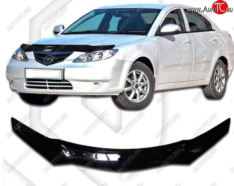 1 999 р. Дефлектор капота CA-Plastic  Haima 3  HMC7185A (2010-2013) седан (Classic черный, Без надписи)  с доставкой в г. Воронеж
