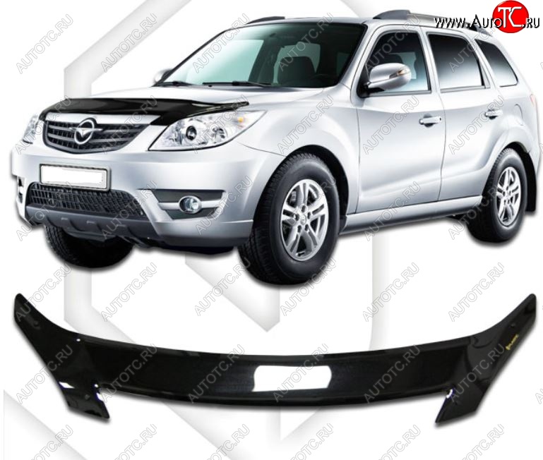2 199 р. Дефлектор капота CA-Plastic  Haima 7  S3 (2013-2016) (Classic черный, Без надписи)  с доставкой в г. Воронеж