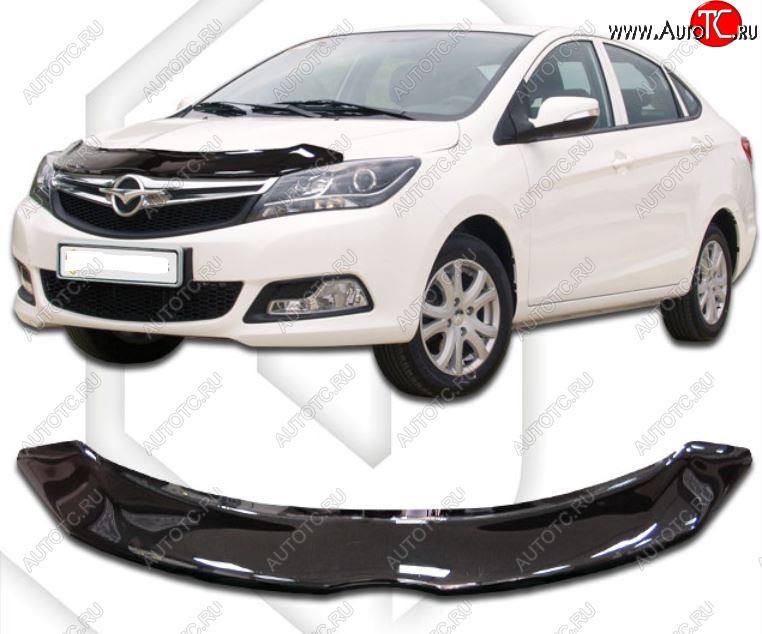 1 999 р. Дефлектор капота CA-Plastiс  Haima M3 (2013-2016) (Classic черный, Без надписи)  с доставкой в г. Воронеж