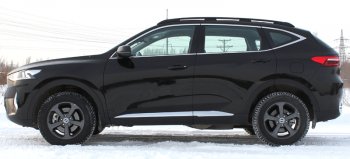 10 599 р. Рейлинги крыши АПС  Haval F7 (2018-2024)  дорестайлинг, рестайлинг (Черные, без поперечин)  с доставкой в г. Воронеж. Увеличить фотографию 2