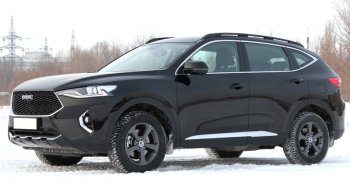10 599 р. Рейлинги крыши АПС  Haval F7 (2018-2024)  дорестайлинг, рестайлинг (Черные, без поперечин)  с доставкой в г. Воронеж. Увеличить фотографию 3
