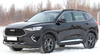 10 599 р. Рейлинги крыши АПС  Haval F7 (2018-2024)  дорестайлинг, рестайлинг (Черные, без поперечин)  с доставкой в г. Воронеж. Увеличить фотографию 4