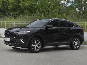 11 199 р. Защита переднего бампера (Ø42 мм, нержавейка, 4WD) SLITKOFF Haval F7x дорестайлинг (2019-2022)  с доставкой в г. Воронеж. Увеличить фотографию 3