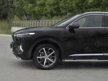 11 199 р. Защита переднего бампера (Ø42 мм, нержавейка, 4WD) SLITKOFF Haval F7x дорестайлинг (2019-2022)  с доставкой в г. Воронеж. Увеличить фотографию 4