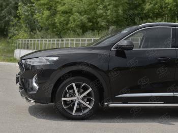 14 999 р. Защита переднего бампера (Ø63 мм секции, нержавейка, 1.5 4WD) SLITKOFF Haval F7x дорестайлинг (2019-2022)  с доставкой в г. Воронеж. Увеличить фотографию 4