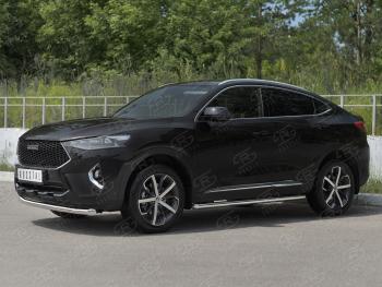 13 399 р. Защита переднего бампера (Ø63 мм секции, нержавейка, 1,5 4WD) SLITKOFF Haval F7x дорестайлинг (2019-2022)  с доставкой в г. Воронеж. Увеличить фотографию 3