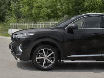 13 399 р. Защита переднего бампера (Ø63 мм секции, нержавейка, 1,5 4WD) SLITKOFF Haval F7x дорестайлинг (2019-2022)  с доставкой в г. Воронеж. Увеличить фотографию 4
