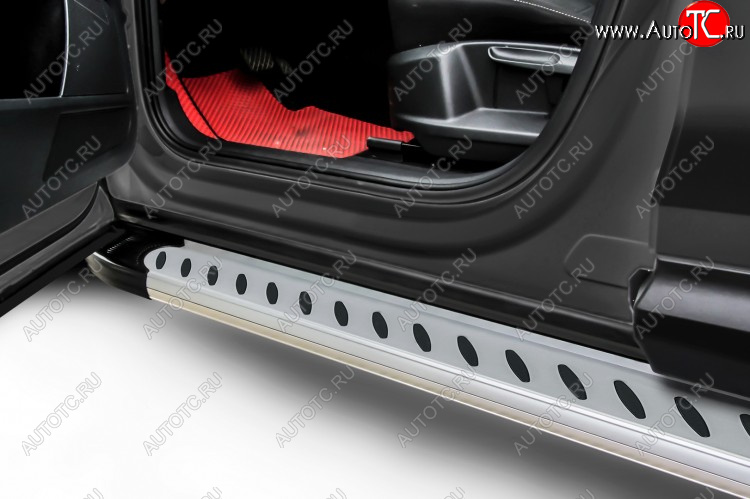 17 399 р. Пороги алюминиевые Slitkoff Prestige  Haval F7x (2019-2022) дорестайлинг (Silver)  с доставкой в г. Воронеж
