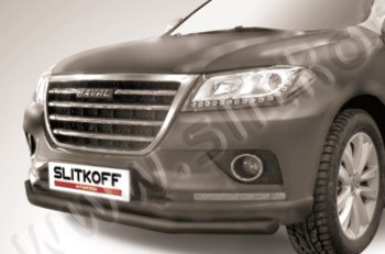 Защита переднего бампера Slitkoff (d57 мм) Haval H2 (2014-2021)