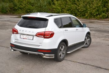 15 799 р. Порожки для ног из трубы Ø51 с алюминиевой площадкой Petroil Tuning Haval H6 (2013-2020) (Нержавеющая полированная сталь)  с доставкой в г. Воронеж. Увеличить фотографию 3