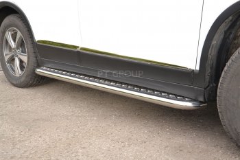 15 799 р. Порожки для ног из трубы Ø51 с алюминиевой площадкой Petroil Tuning Haval H6 (2013-2020) (Нержавеющая полированная сталь)  с доставкой в г. Воронеж. Увеличить фотографию 4