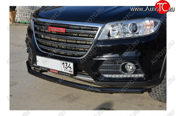 7 999 р. Защита переднего бампера Slitkoff (Ø 57 мм). Haval H6 (2013-2020) (Цвет: черный)  с доставкой в г. Воронеж
