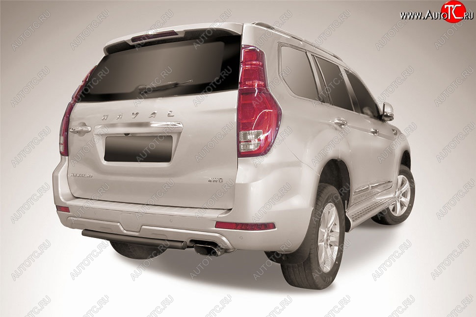 4 999 р. Защита заднего бампера Slitkoff (короткая, d57)  Haval H9 (2017-2019) 1-ый рестайлинг (Сталь с полимерным покрытием. Цвет: чёрный )  с доставкой в г. Воронеж