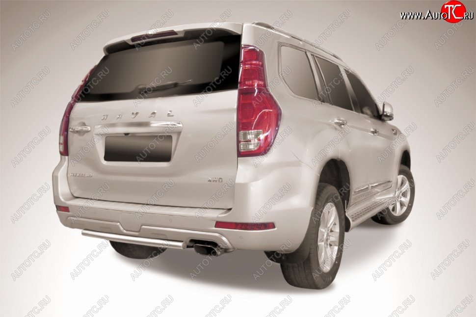 4 999 р. Защита заднего бампера Slitkoff (короткая, d57)  Haval H9 (2017-2019) 1-ый рестайлинг (Сталь с полимерным покрытием. Цвет: серебристый)  с доставкой в г. Воронеж